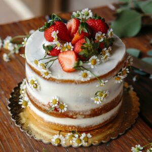 baked strawberry cake
